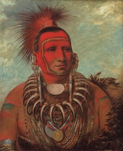 Shon-ta-yi-ga, Kleine Wolf, een beroemde krijger, 1844-1845 door George Catlin