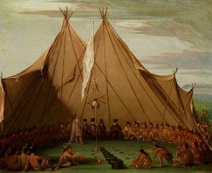 Sioux Hondenvoer door George Catlin