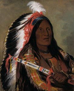 Táh-téck-a-da-háir, Steile Wind, een dappere van de Slechte Pijl Punten Band door George Catlin
