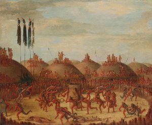 De laatste race, Mandan O-kee-pa ceremonie door George Catlin