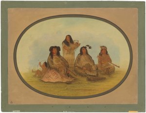 De Sioux Hoofdman met Verschillende Indianen door George Catlin
