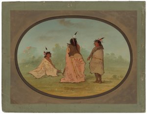 Drie Blackfoot Mannen door George Catlin