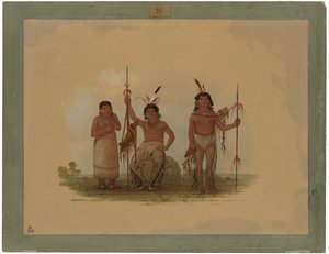 Twee Arapaho Krijgers en een Vrouw