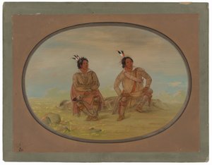 Twee Choctaw Indianen door George Catlin