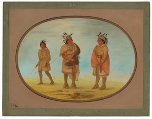 Twee Weeah Krijgers en een Vrouw door George Catlin