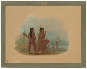 Twee jonge Hyda mannen door George Catlin