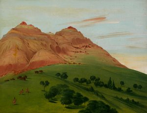 Uitzicht in de Grand Detour, 1900 mijl boven St. Louis, 1832 door George Catlin