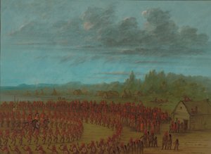 Oorlogsdans van de Saukies door George Catlin