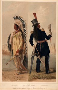 Wi-jun-jon. Een Assinneboin opperhoofd. door George Catlin
