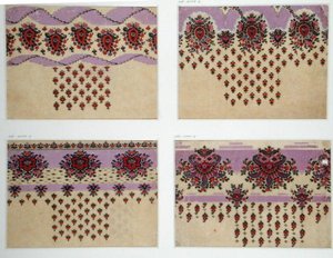 Stofontwerpen voor Paisley Sjaals, c.1871 (gouache op papier) door George Charles Haite