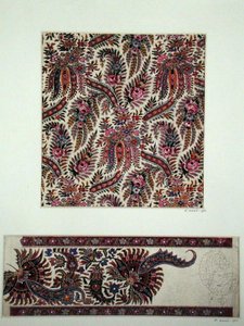 Stofontwerpen voor Paisley Sjaals, c.1871 (gouache op papier) door George Charles Haite