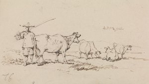 Een Boer met Vee door George Chinnery