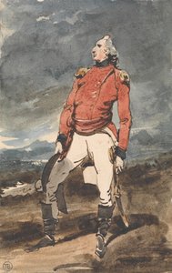 Studie voor het portret van een militaire officier door George Chinnery