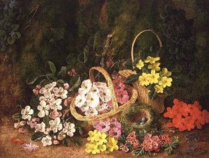 Lentebloemen in Manden door George Clare