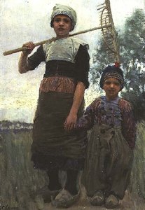Kleine hooibouwers, Noord-Holland door George Clausen