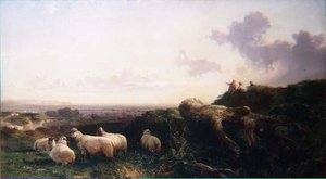Avond op de South Downs door George Cole