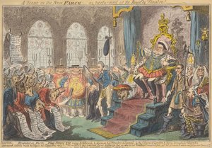 Een scène in de nieuwe klucht - zoals uitgevoerd in het Royalty Theatre! door George Cruikshank