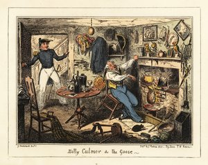 Een marine luitenant roept een oude adelborst op voor dienst door George Cruikshank