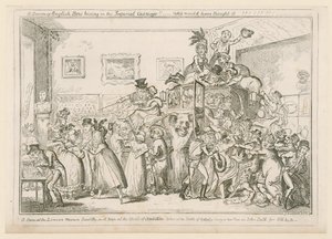Een scène in het London Museum Piccadilly door George Cruikshank