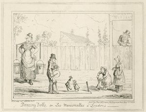 Dansende poppen of Les Marionettes a Londres door George Cruikshank