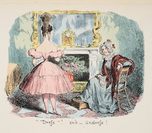 Kleding en ontkleding, gepubliceerd 1832 door George Cruikshank