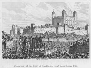 Executie van de Hertog van Northumberland op Tower Hill door George Cruikshank