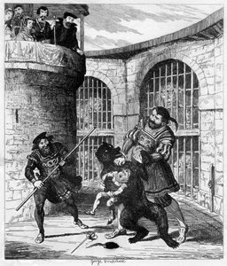 Gog bevrijdt Xit uit de beer in de Leeuwentoren, 1840