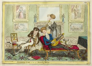 Zoemende vogels, of een dandy trio door George Cruikshank