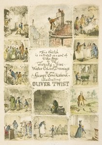 Illustratie voor de Titelpagina "Oliver Twist" door George Cruikshank