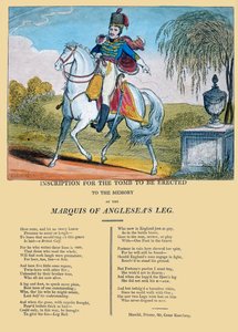 Inscriptie voor het graf ter nagedachtenis aan het been van de Markies van Anglesea, gepubliceerd door R. Harrild, c.1815