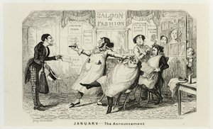 Januari - De aankondiging van de stalen etsen van George Cruikshank in de stripalbums: 1835-1853 door George Cruikshank