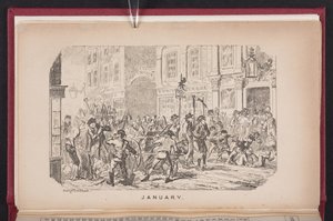 Januari van The Comic Almanack door George Cruikshank
