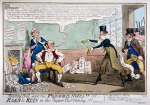 Johnny Bull en zijn vervalste bankbiljetten!!!, 1819