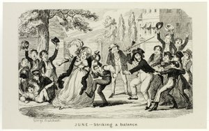 Juni - Een evenwicht vinden tussen de stalen etsen van George Cruikshank en de komische almanakken: 1835-1853 door George Cruikshank