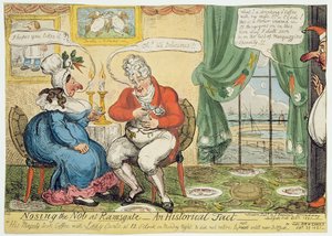 Nosing the Nob in Ramsgate, 1821 door George Cruikshank