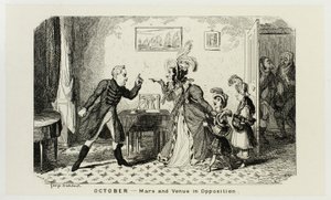 Oktober - Mars en Venus in oppositie van George Cruikshank