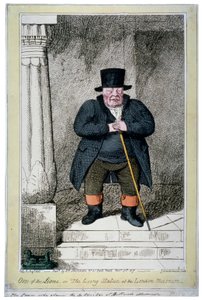 Een van de Leeuwen - of het levende standbeeld in het Londens Museum door George Cruikshank