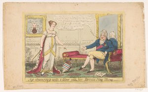 Prinses Charlotte uitgespeeld met haar Hollandse tol, 1814