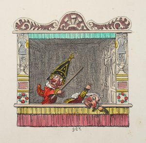 Punch en Judy uit Punch en Judy, gepubliceerd 1827 door George Cruikshank