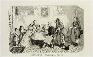 September - Het plukken van een gans uit George Cruikshank