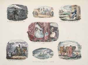 Serie Illustraties over de Voordelen en Nadelen van het Bezitten van een Houten Been door George Cruikshank