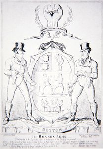 De armen van de bokser, opgedragen aan de Pugilistische Club, aan Amateurs & de Fancy in het algemeen, uitgegeven door G. Humphrey, Londen 1891 door George Cruikshank