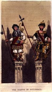 De reuzen in Guildhall, uitgegeven ca.1824 door George Cruikshank