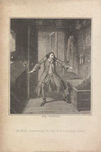 De vrek ontdekt het verlies van het hypotheekgeld door George Cruikshank