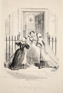 Het Ochtendgeroddel, uit De Grootste Plaag van het Leven door George Cruikshank