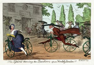 De geest die de Quakers beweegt over wereldse ijdelheden!!, pub. 1819 door George Cruikshank