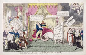 De Geest van het Boek of, Verwachting van het Jaar 1813 door George Cruikshank