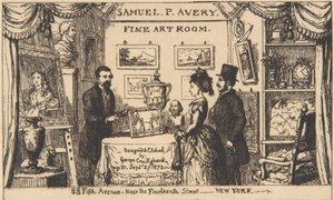 Handelskaart voor Samuel P. Avery--Fine Art Room door George Cruikshank