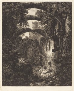 De Grote Zaal in Conway Castle door George Cuitt the Younger