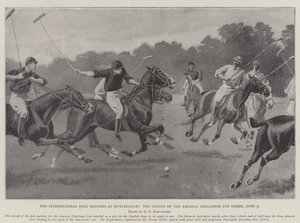 De Internationale Polowedstrijden in Hurlingham, de Tweede van de Amerika Challenge Cup Spelen, 9 juni